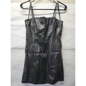 FOREVER 21 Size Medium Women's Black Faux Leather Mini Dress Strapless